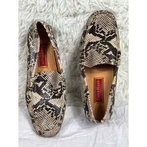 Cole Haan Snake Print Leather Driving Loafers Womens Size 9B Made In Brazil